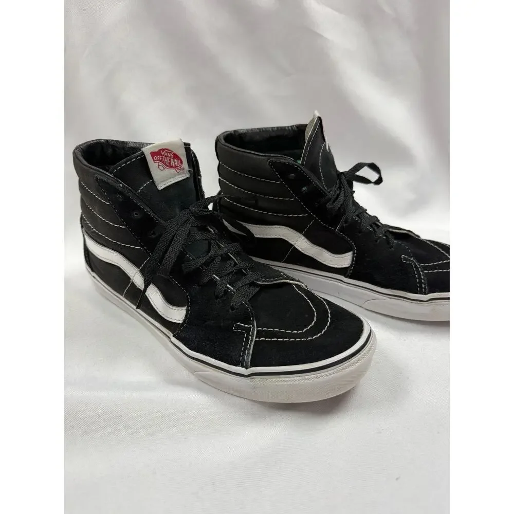 Vans Sk8 Hi Black White Stripe High Top Skate Shoes Mens 8.5 Womens 10